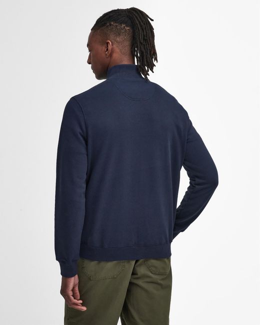 Barbour Blue Beckhill Half Zip Sweatshirt for men