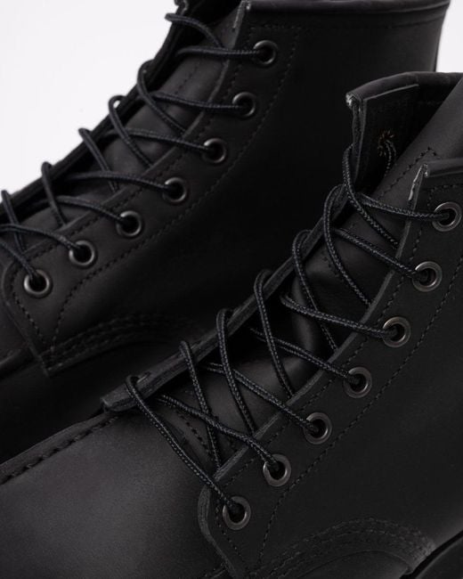 Red Wing Black 6 Inch Moc Toe Boot for men
