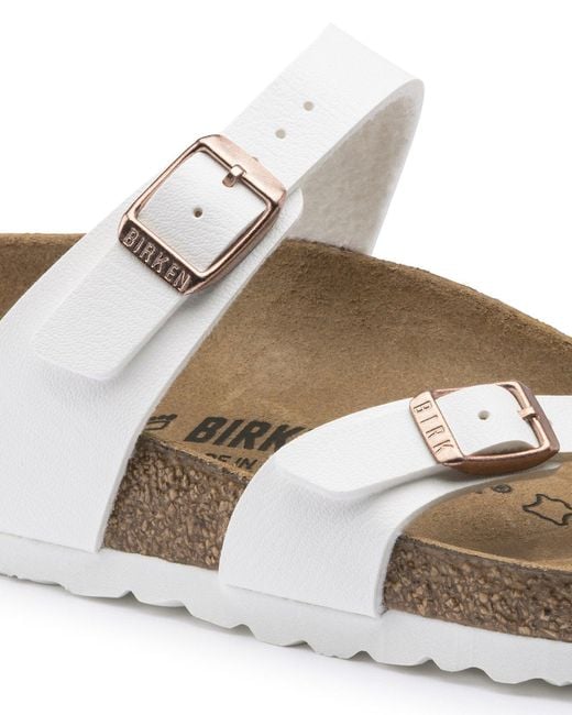 Birkenstock White Mayari Birko Flor Sandals