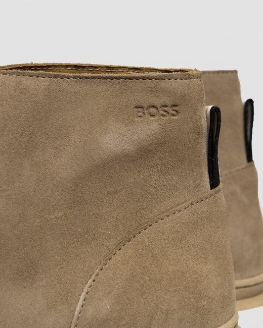 Boss Natural Rainard Suede Boots for men