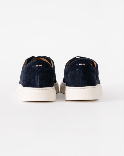 Boss Blue Kieran Suede Trainers With Embossed Logo for men