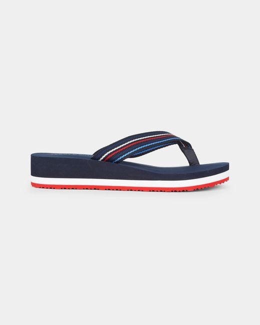 Tommy Hilfiger Blue Wedge Stripes Beach Sandals