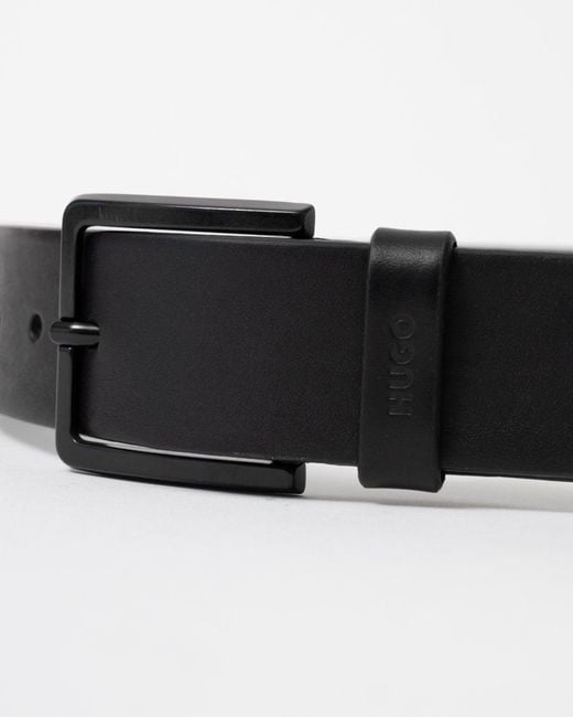 HUGO Black Gioni Leather Belt Nos for men
