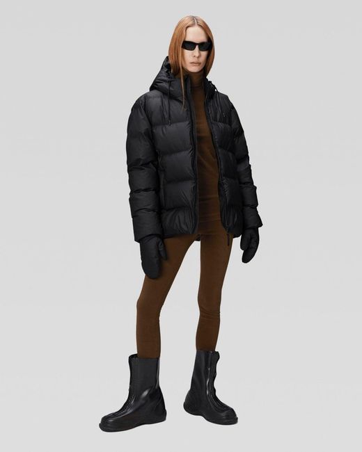 Rains Black Alta Puffer Jacket