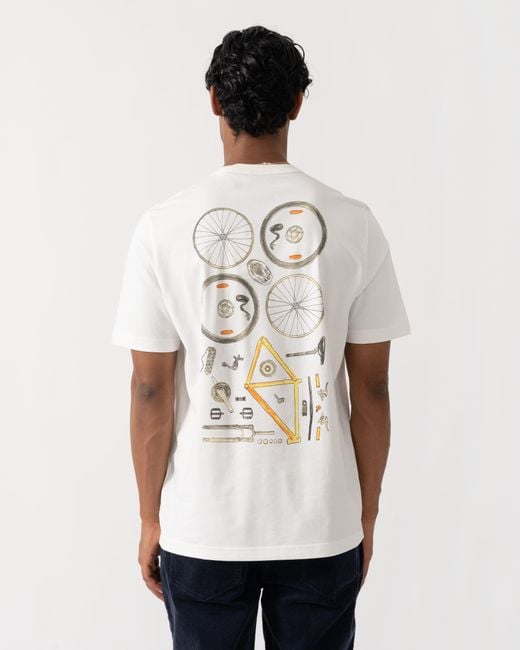 Paul Smith White Ps Bike Parts Graphic T-Shirt for men