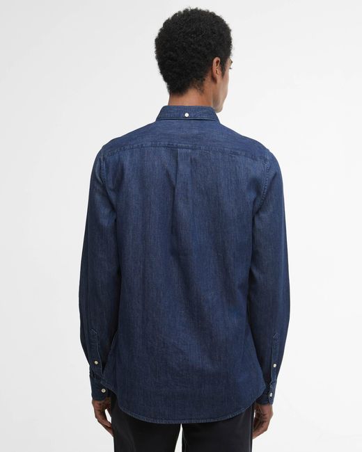 Barbour Blue Denim Crest Tailored Shirt for men