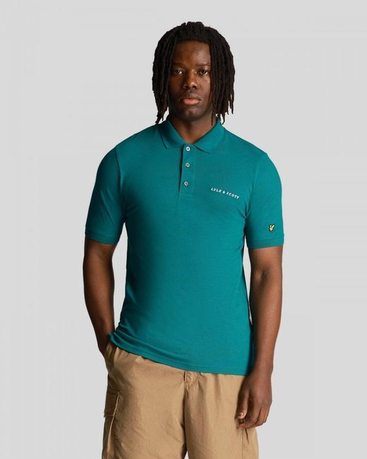 Lyle & Scott Green Embroidered Polo Shirt for men