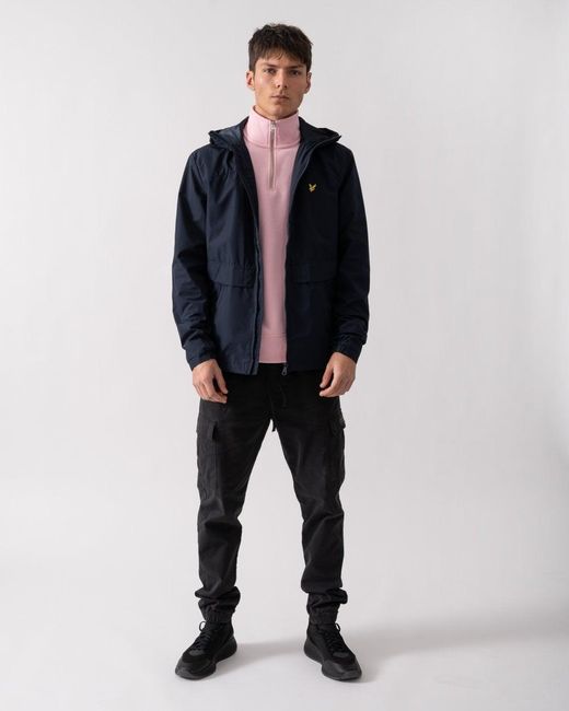 Lyle & Scott Blue Lyle & Scott Lightweight Hooded Zip Through Jacket for men