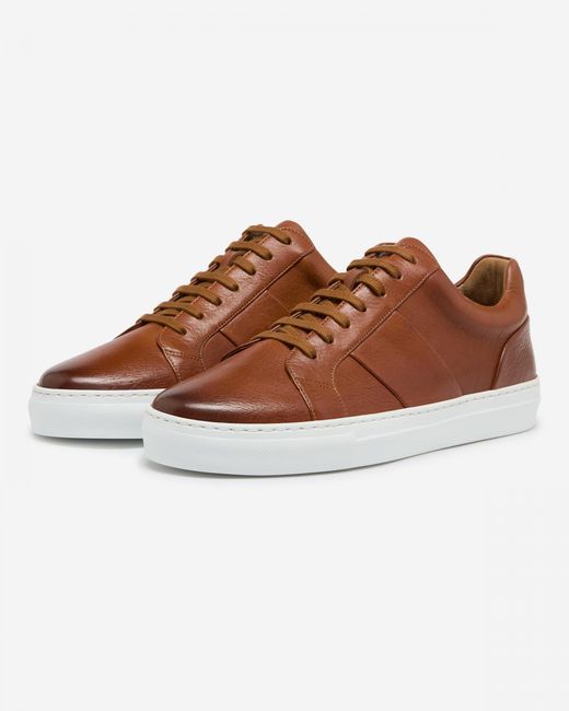 Oliver Sweeney Brown Kendal Soft-milled Calf Leather Trainers for men