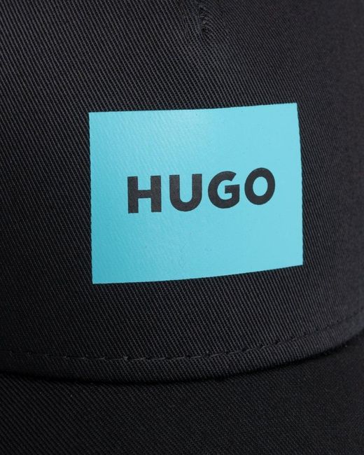 HUGO Blue Jude Cotton-twill Woven Cap With Logo Print for men