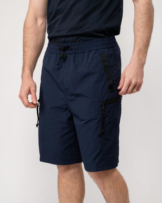 Armani Exchange Blue Shell Fabric Shorts for men