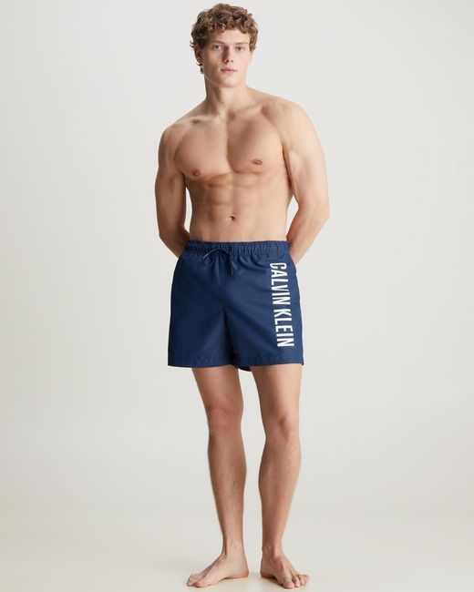 Calvin Klein Blue Intense Power Medium Drawstring Swimshorts for men