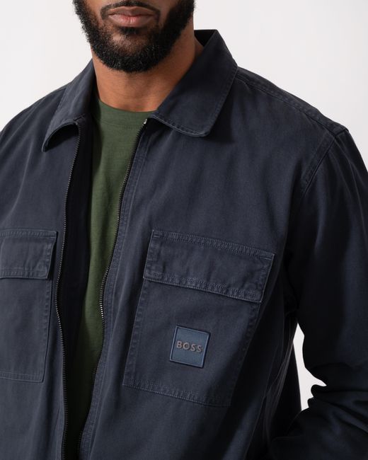 Boss Blue Lovel Zip Overshirt for men