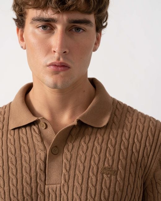 Lacoste Brown Polo Short Sleeve Sweatshirt for men