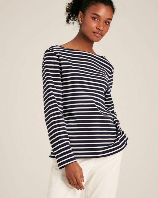 Joules Blue New Harbour Striped Breton Top