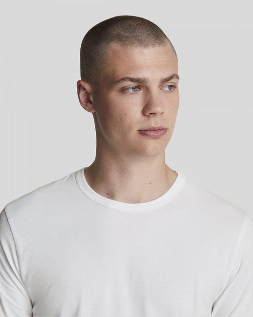 Lyle & Scott White Basic 3 Pack Lounge T-Shirt for men