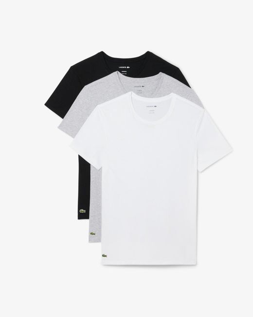 Lacoste White 3-Pack Plain T-Shirts for men