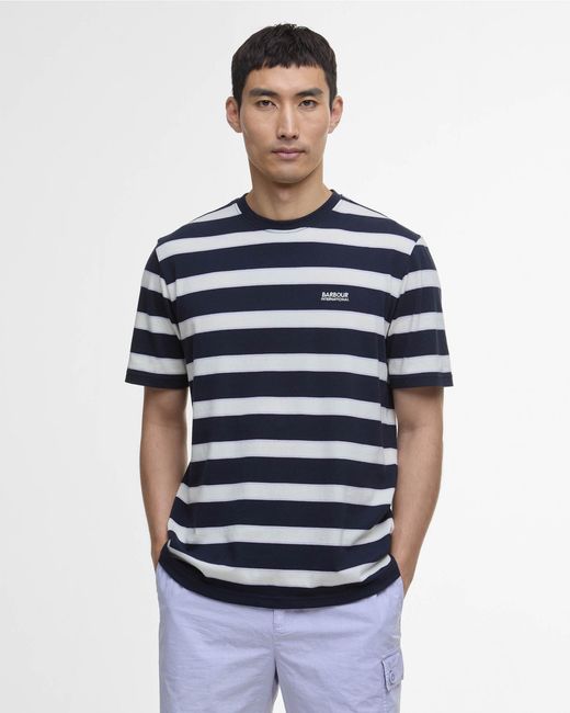 Barbour Blue Luca Stripe T-Shirt for men