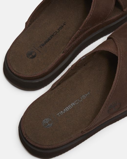 Timberland Brown Casco Cove Cross Strap Full Grain Leather Sandals for men