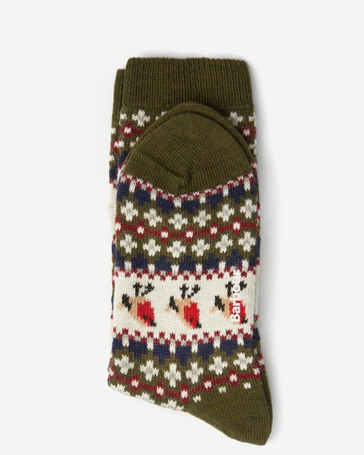 Barbour White Robin Fair Isle Socks