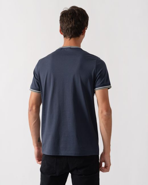 Fred Perry Blue Twin Tipped T-Shirt for men