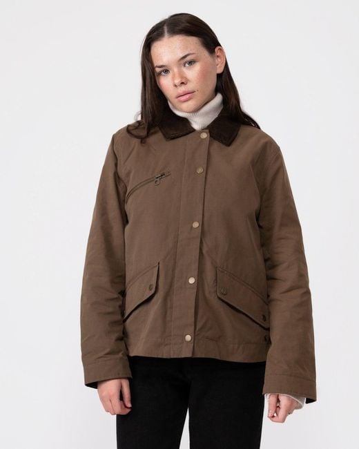 Joules Brown Belfield Cropped Wax Jacket