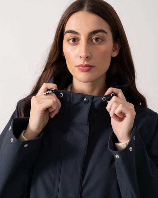 Ilse Jacobsen Blue Daybreak Long Softshell Raincoat