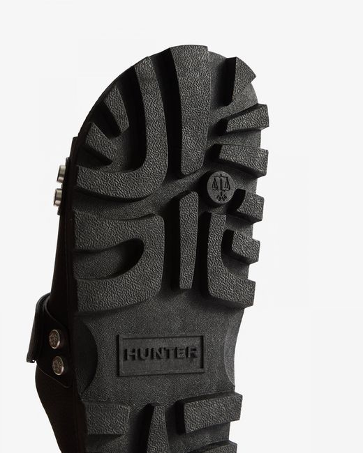 Hunter Black Vegan Synthetic Sandal