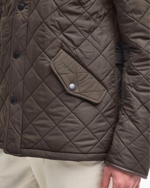 Barbour Brown Powell Quilted Jacket for men