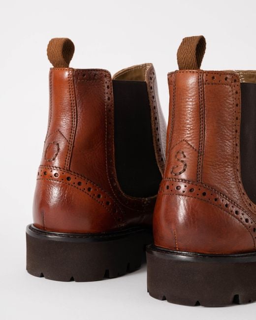 Oliver Sweeney Brown Harby Milled Leather Chelsea Boots for men