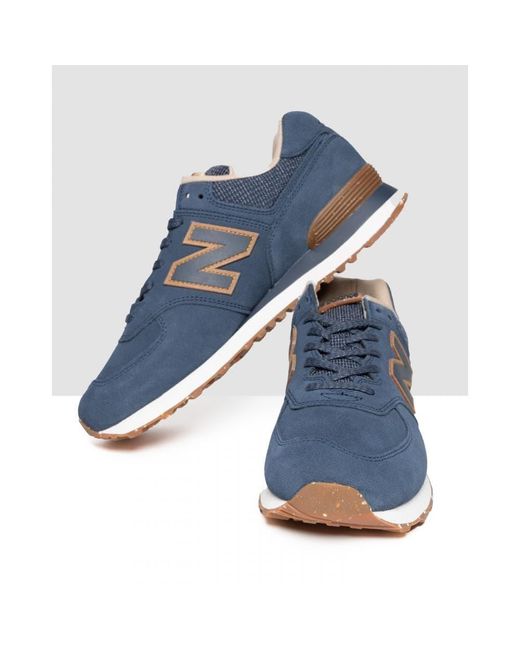 New Balance 574 Full Suede Trainers in Blue for Men Lyst UK