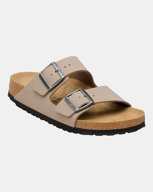 Birkenstock White Arizona Birko-Flor Nubuck Sandals
