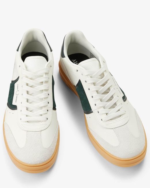 Fred Perry Multicolor B4 Textured Leather/Suede Trainers for men
