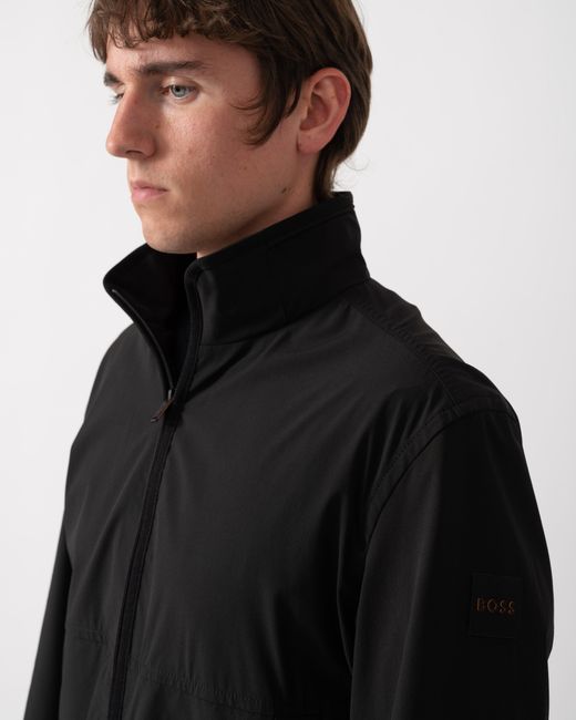 Boss Black Olik Water-Repellent Softshell Jacket With Detachable Sleeves for men