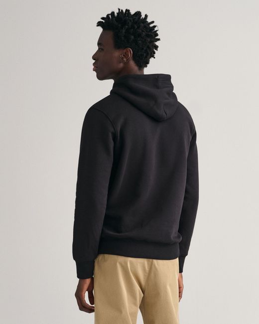 Gant Black Reg Hield Hoodie Man for men