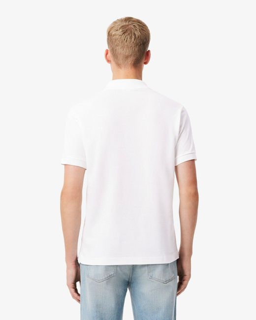 Lacoste White Classic Fit.12.12 Short Sleeve Polo Shirt for men