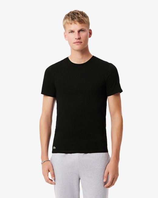 Lacoste Black 3-Pack Plain T-Shirts for men