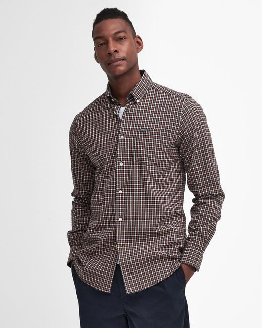 Barbour Brown Padshaw Tailored Shirt , Size: L for men