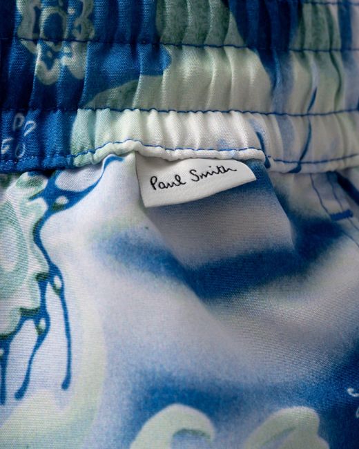 Paul Smith Blue Riso Floral Swimshorts for men