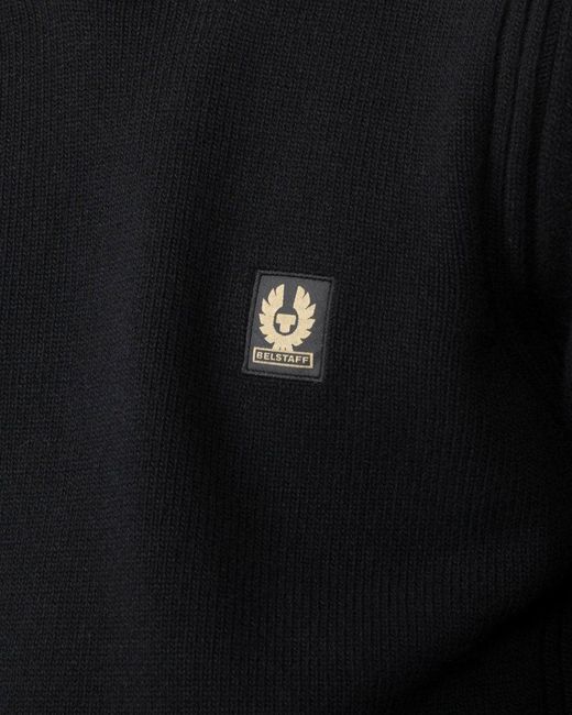 Belstaff Blue Watch Crew Neck Jumper With Logo Patch for men