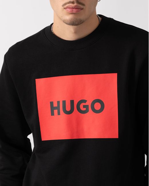 HUGO White Duragol222 Large Label Logo Sweatshirt Nos Size: M for men