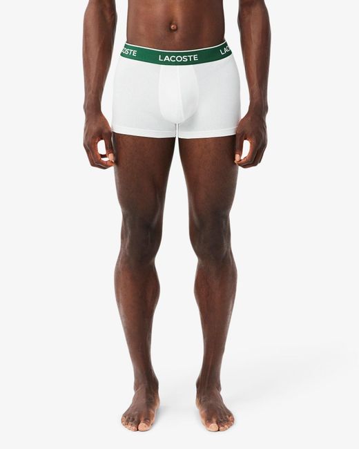 Lacoste White 3-Pack Of Trunks for men
