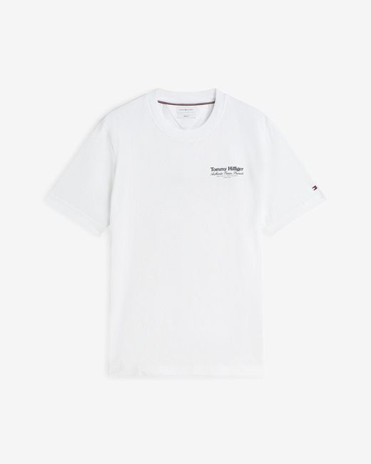 Tommy Hilfiger White Nautical Back Graphic T-Shirt for men