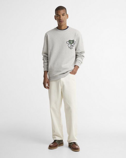 Barbour Gray X Mul Crewneck Sweatshirt for men
