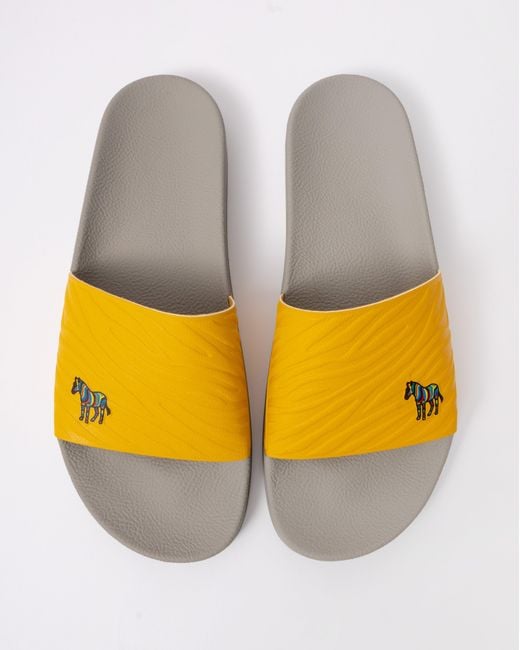 Paul Smith Yellow Zed Zebra Slides for men