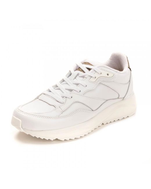 Woden White Sophie Leather Sneakers