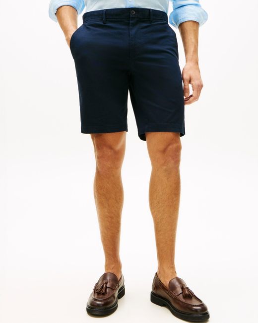 Tommy Hilfiger Blue Denton 9.5 Inch Essential Twill Shorts for men