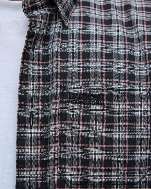Barbour Gray Hawks Check Long Sleeve Oxford Shirt for men