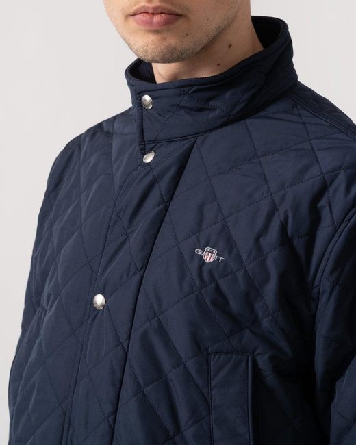 Gant Blue Quilted Windcheater Mid Jacket for men