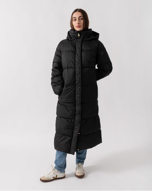 Joules Black Pitchside Long Padded Jacket